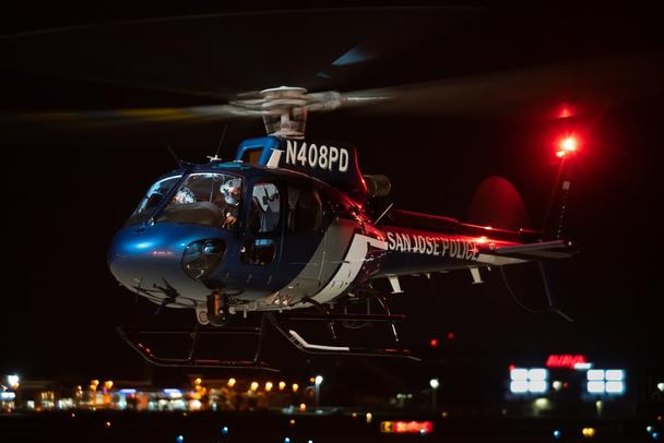 police helicopter at night