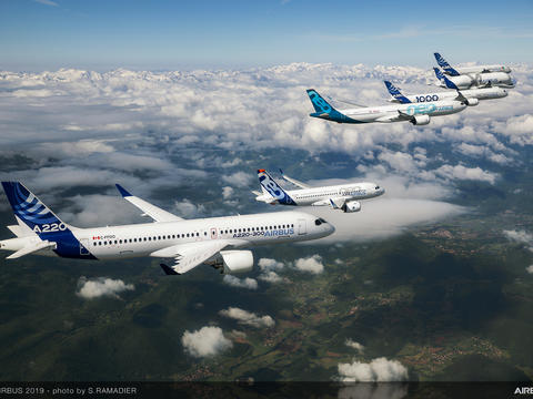 Airbus Commercial Aircraft formation flight Airbus Commercial Aircraft formation flight