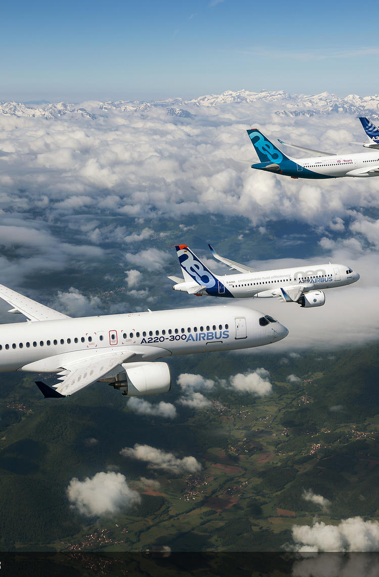 Airbus Commercial Aircraft formation flight Airbus Commercial Aircraft formation flight